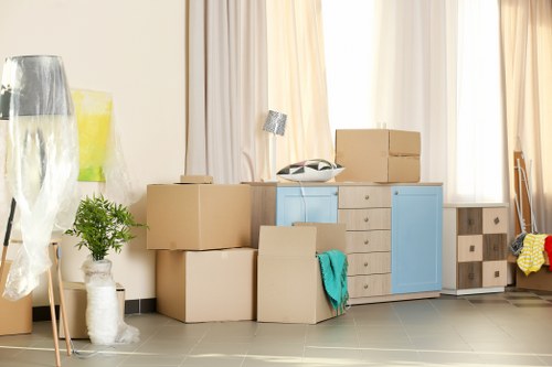 Movers working on a residential move in Roehampton with local street access