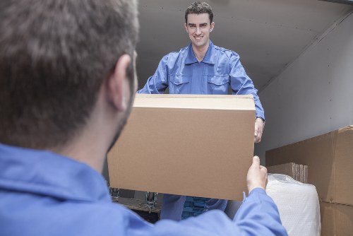 Household moving boxes prepared for home moves in Roehampton