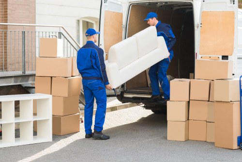 Team handling items with care during a move