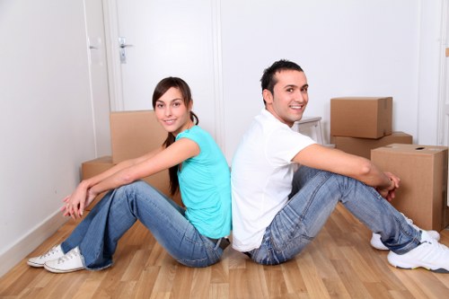 Roehampton movers packing and loading boxes into a van