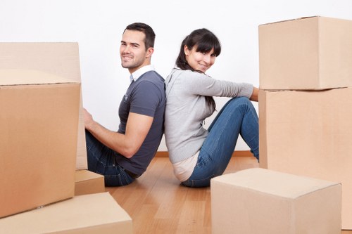 Local removals team planning access in Roehampton residential street